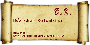 Böcker Kolombina névjegykártya
